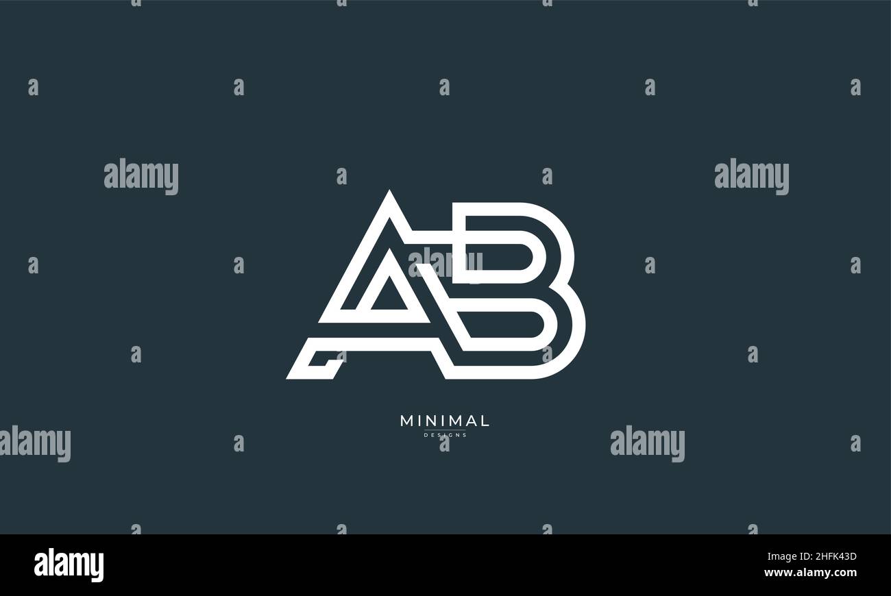 Lettre alphabétique icône logo AB Illustration de Vecteur