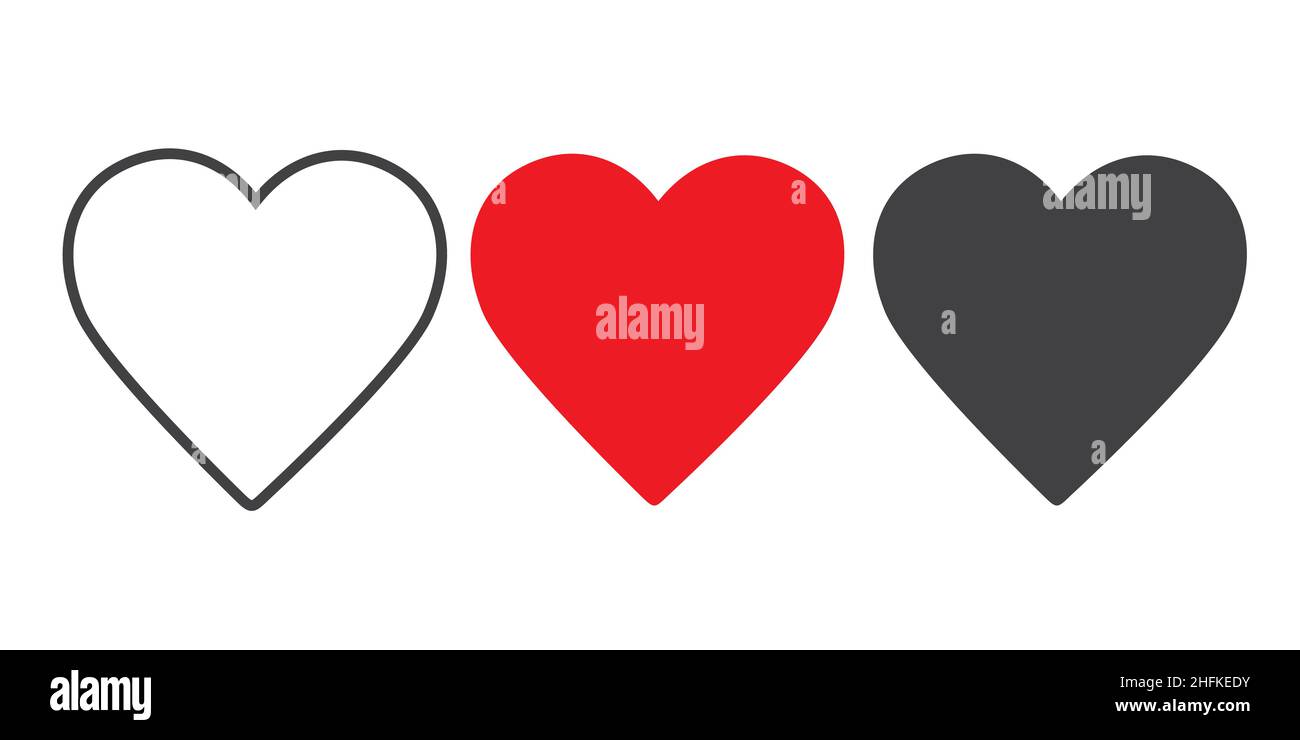 Collection de coeurs, ensemble d'icônes de symbole d'amour, symbole d'amour sur fond blanc.Illustration vectorielle.Fichier vectoriel EPS 10. Illustration de Vecteur