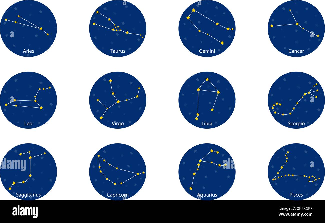 Constellation des signes du zodiaque, illustration vectorielle Illustration de Vecteur