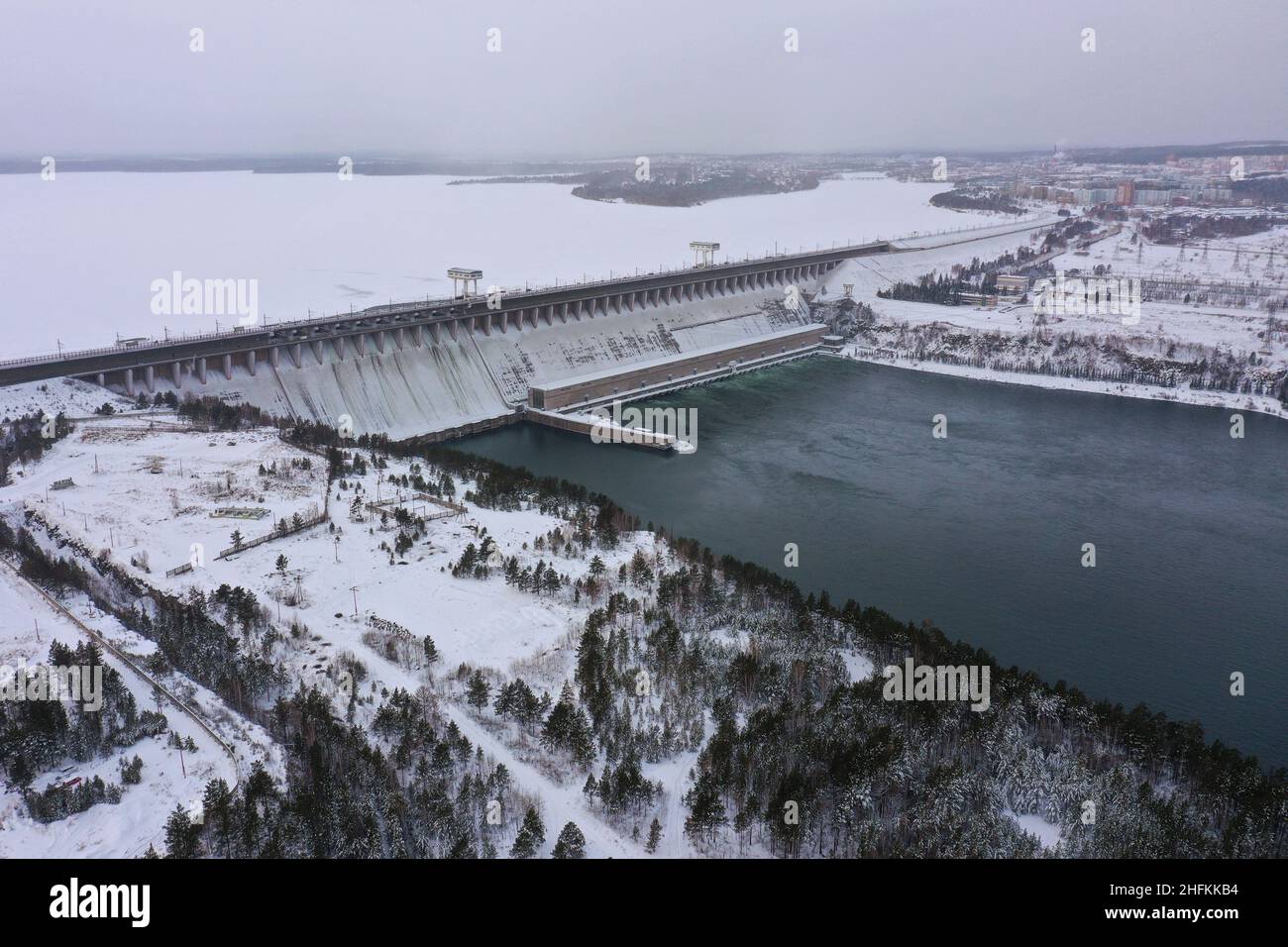 R gion D Irkoutsk Russie 12th Janvier 2022 Vue Sur Le Barrage De La 