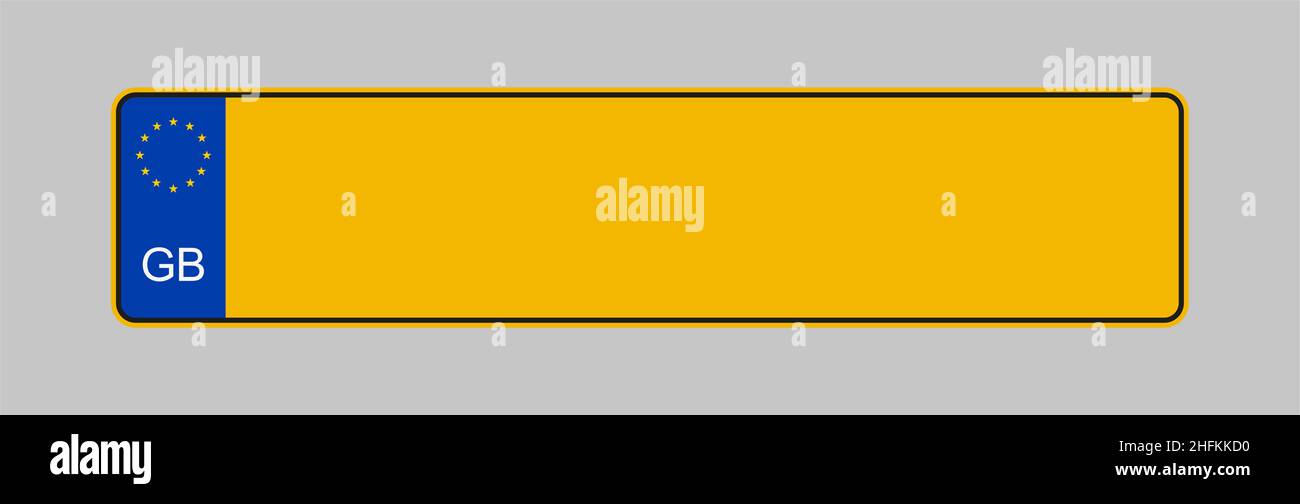 Plaque d'immatriculation du modèle vectoriel Royaume-Uni Illustration de Vecteur