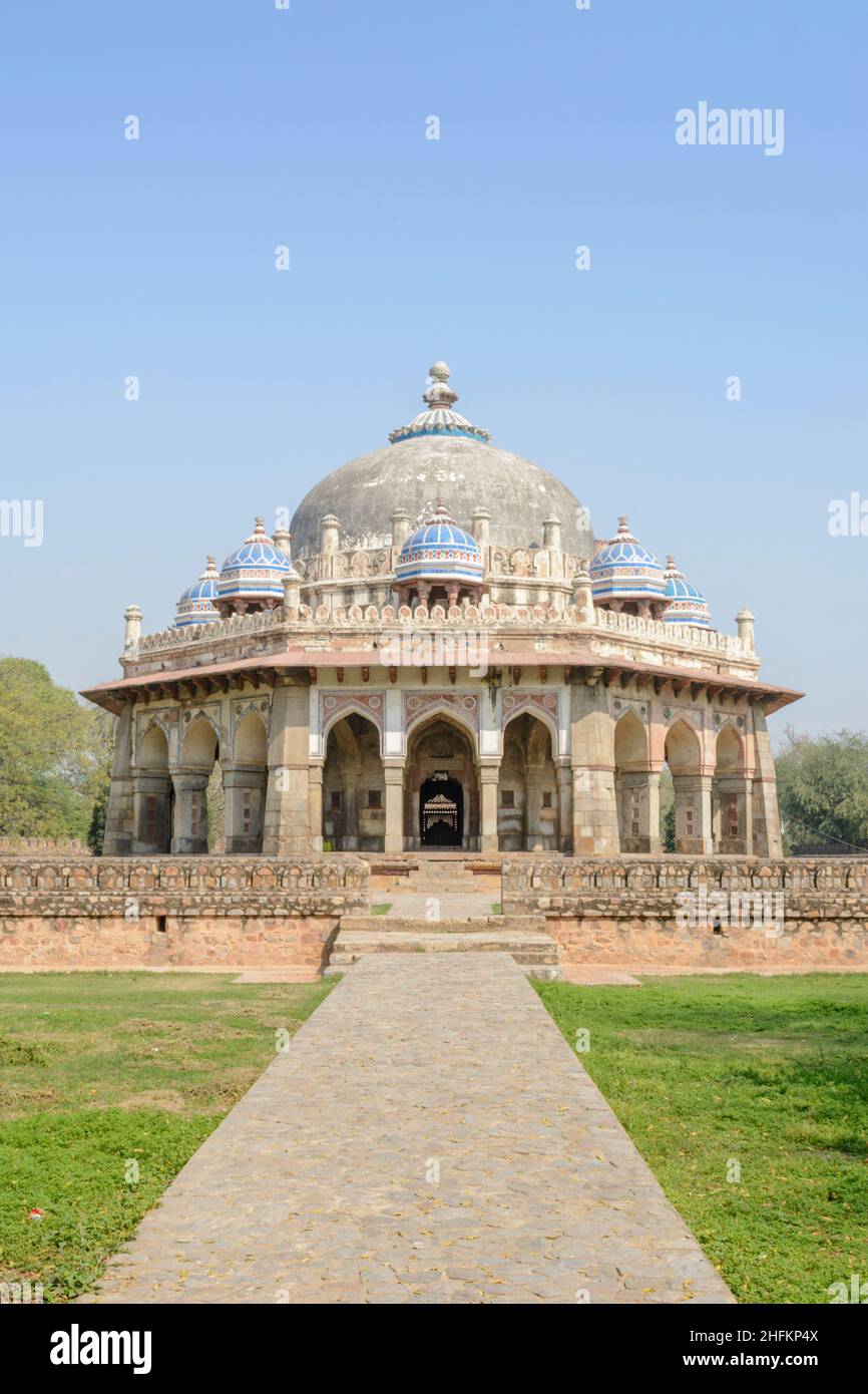 Tombe d'ISA Khan Niyazi dans le complexe de tombes d'Humayun, New Delhi, Inde, Asie du Sud Banque D'Images