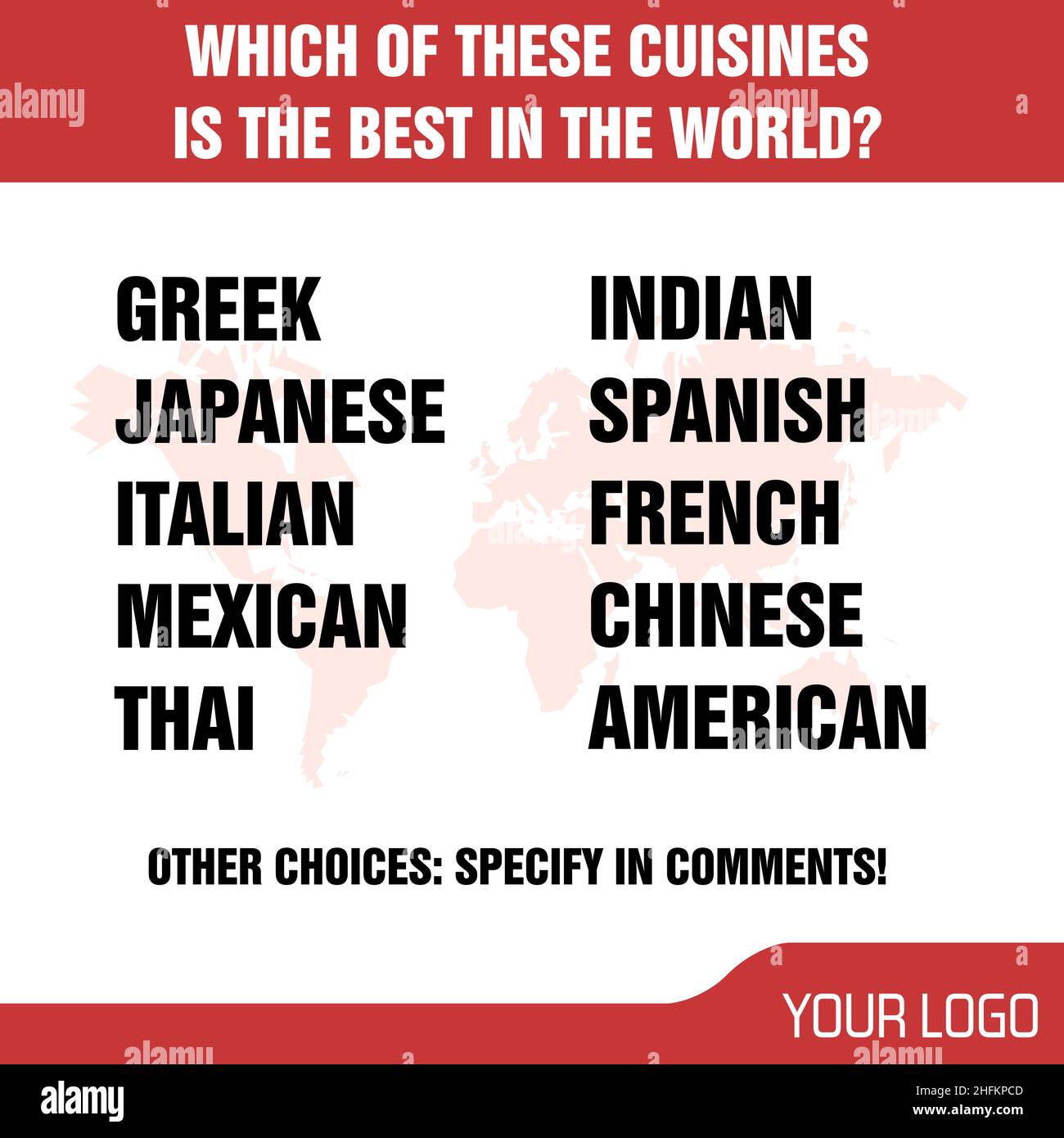 Quiz Sur La Cuisine Du Monde Question de fan Banque d'images vectorielles - Alamy