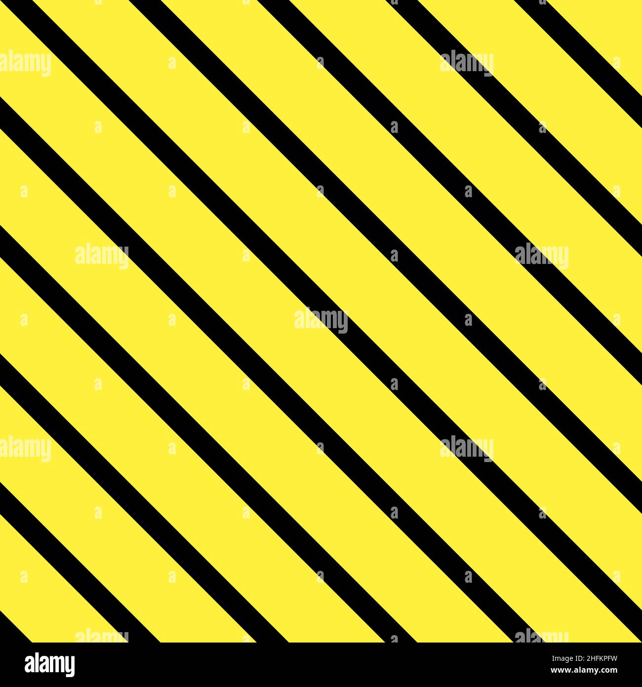 Motif de rayures diagonales.Modèle d'avertissement.Texture vectorielle à rayures diagonales noire et jaune. Illustration de Vecteur