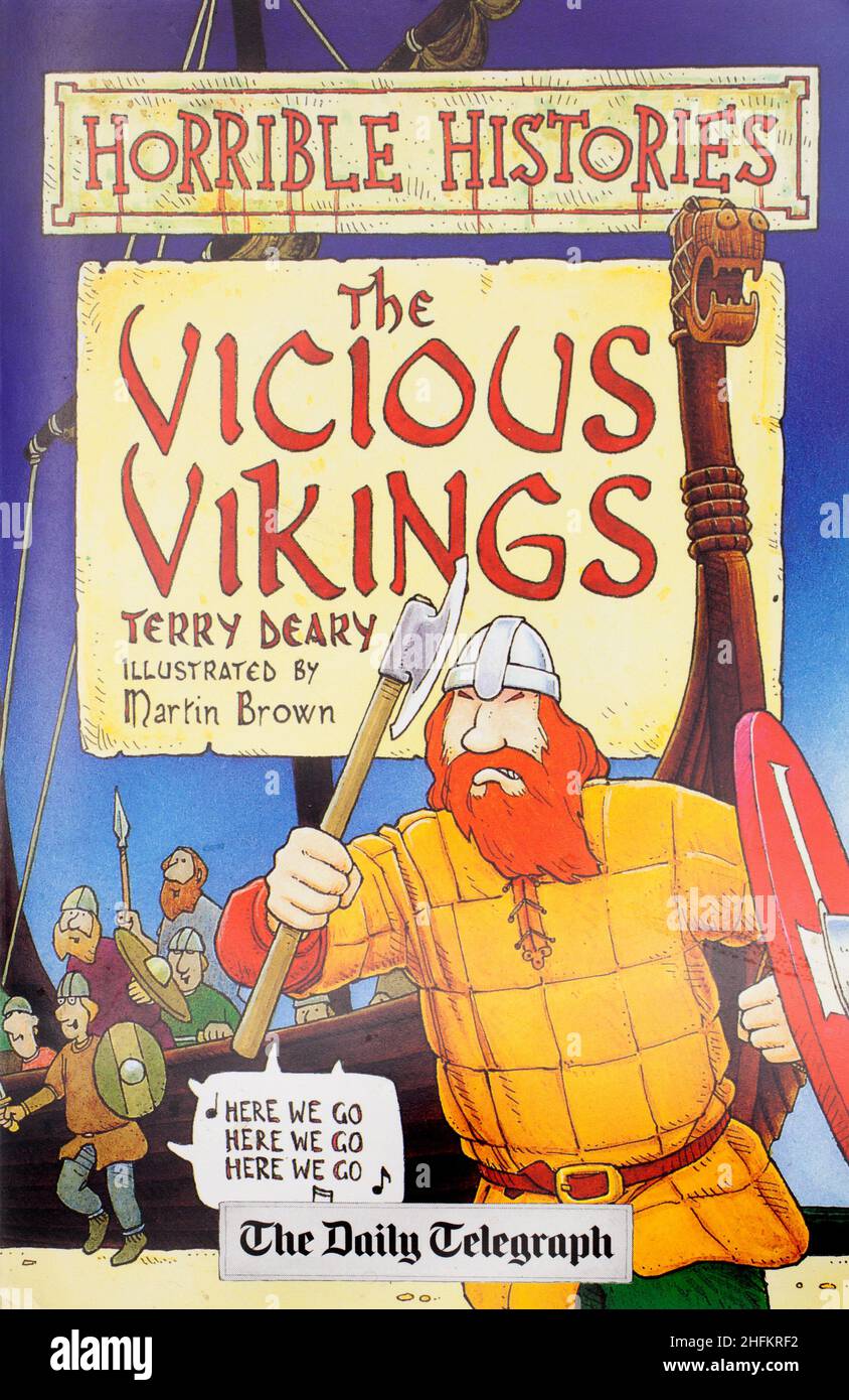 Le livre, histoires horribles, les vikings viciaux de Terry Deary Banque D'Images