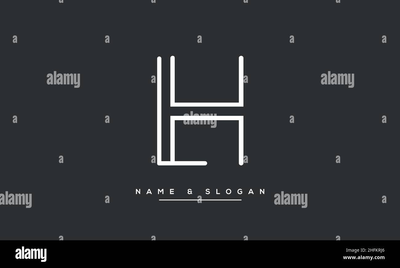 Lettre abstraite moderne LH, logo HL.Vecteur d'icône initial gauche, HL minimal Illustration de Vecteur