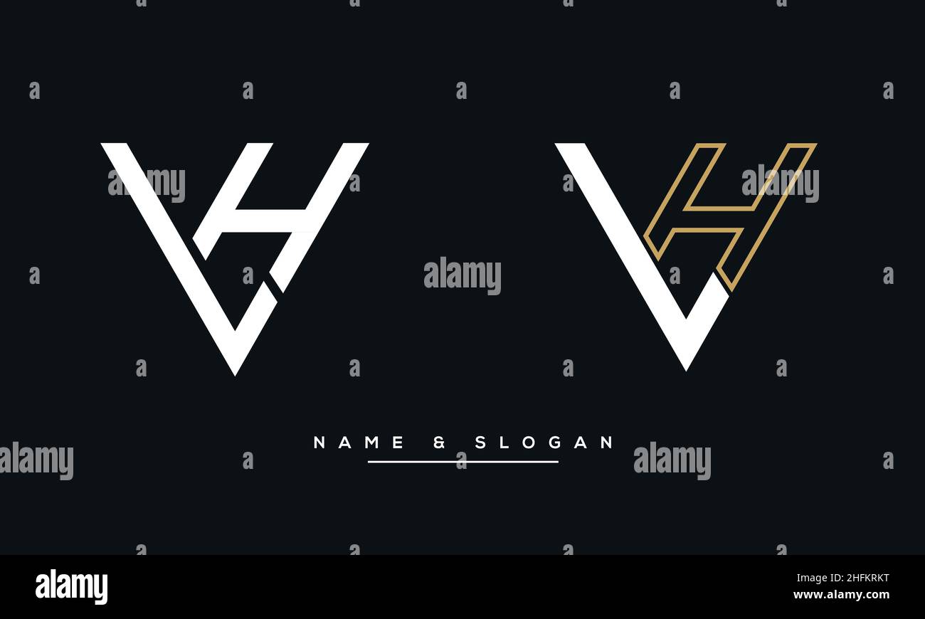 Lettre abstraite moderne LH, logo HL.Vecteur d'icône initial gauche, HL minimal Illustration de Vecteur