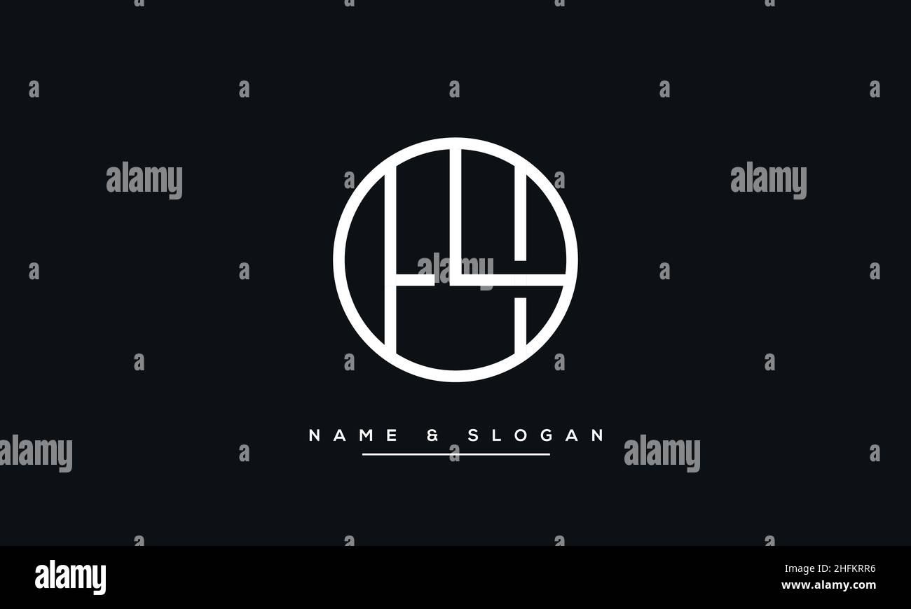 Lettre abstraite moderne LH, logo HL.Vecteur d'icône initial gauche, HL minimal Illustration de Vecteur