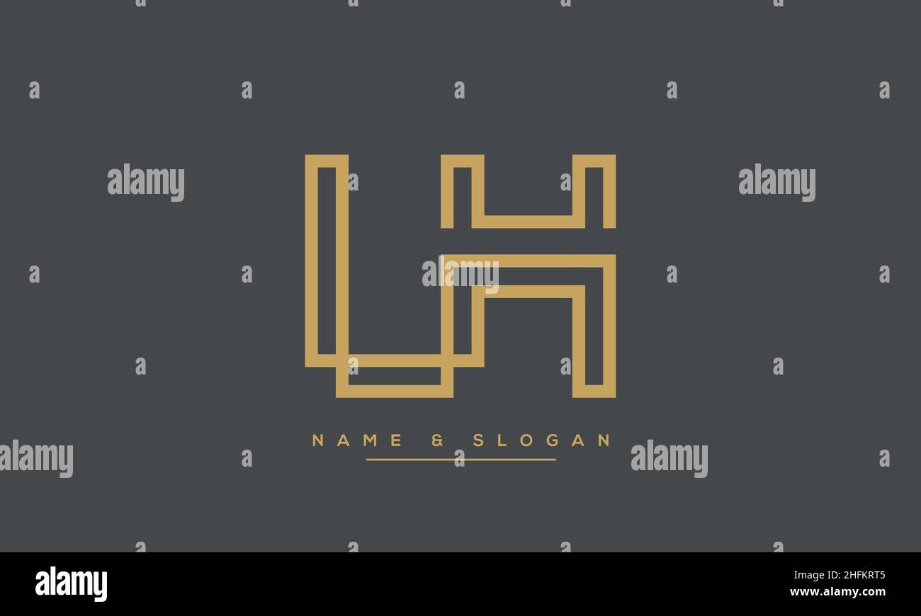 Lettre abstraite moderne LH, logo HL.Vecteur d'icône initial gauche, HL minimal Illustration de Vecteur