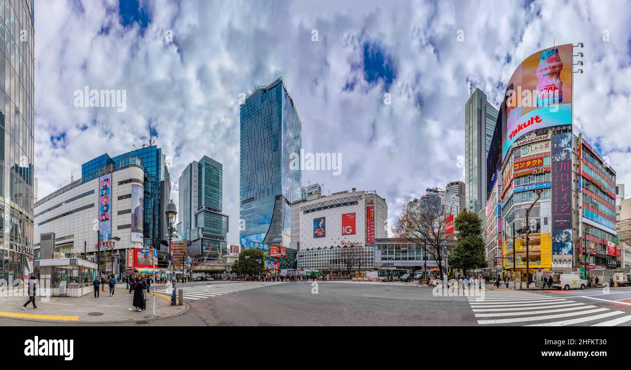 Une photo du Shibuya Crossing, à Tokyo. Banque D'Images