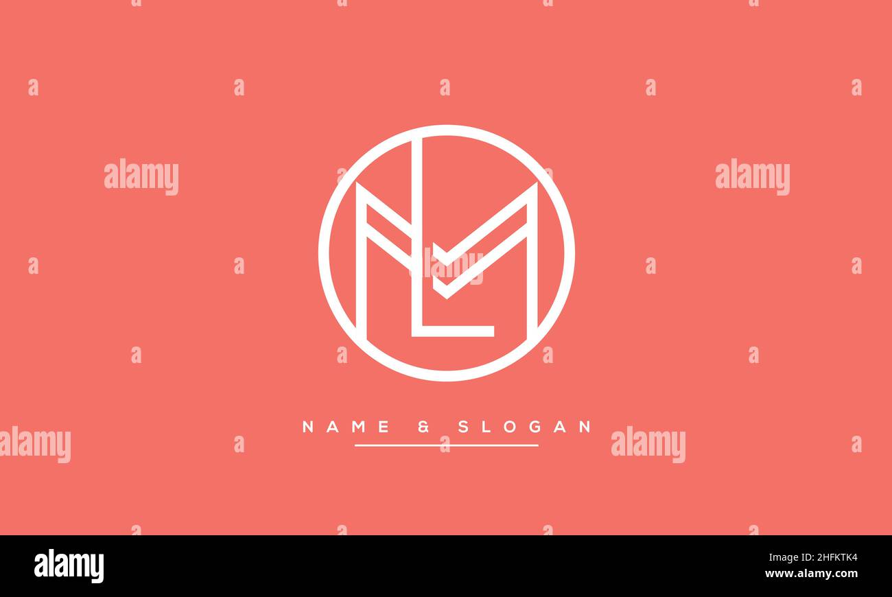 Lettre moderne abstraite LM, LOGO ML.Vecteur d'icône basé sur LM, ML initial minimal Illustration de Vecteur