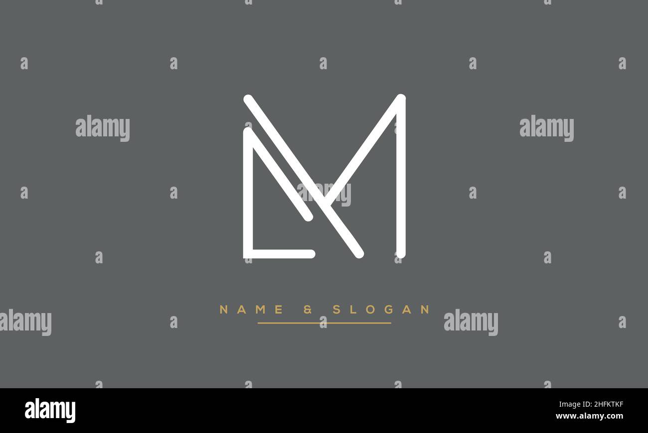 Lettre moderne abstraite LM, LOGO ML.Vecteur d'icône basé sur LM, ML initial minimal Illustration de Vecteur