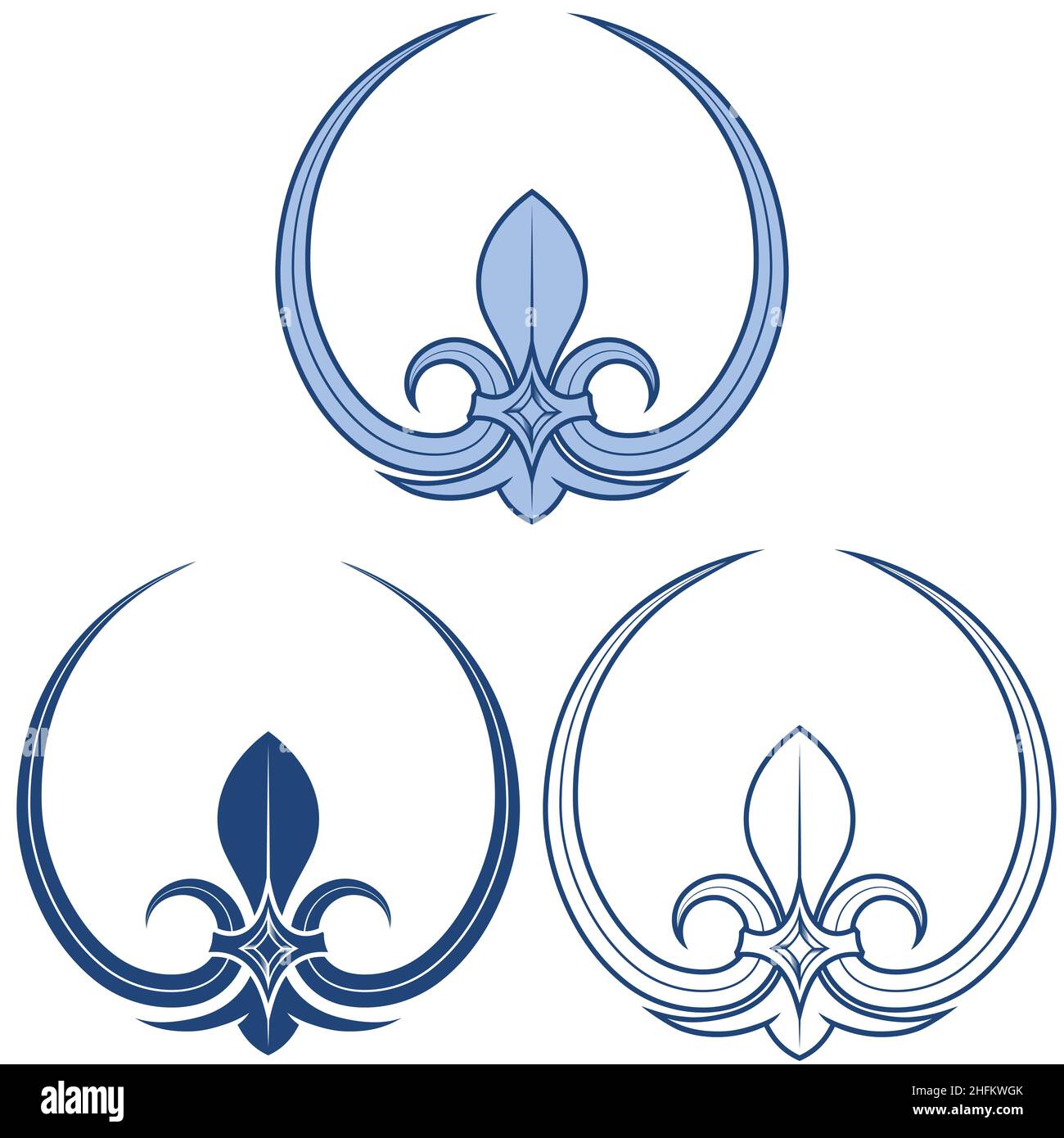 Fleur lis vector design, représentation de la fleur de lis, symbole utilisé dans l'héraldique médiévale Illustration de Vecteur