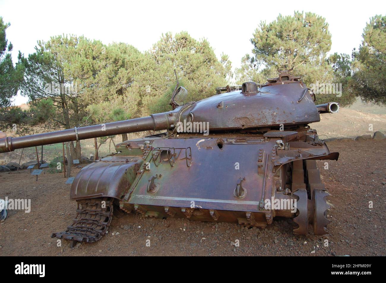 Détruit le char syrien T62 sur la vallée de Tears en Israël de la guerre du Kippour Banque D'Images