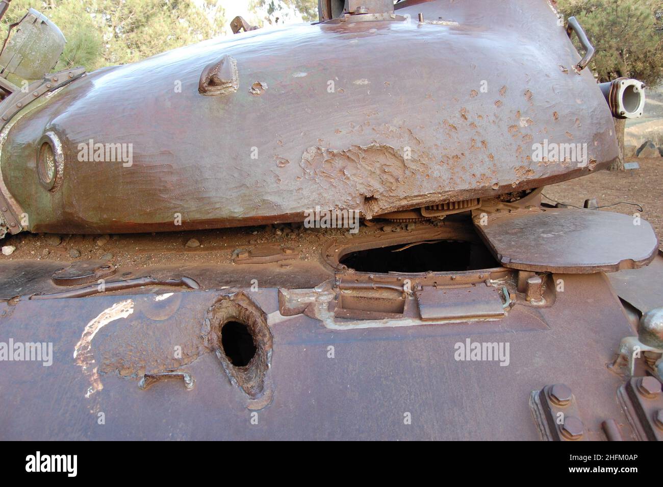 Détruit le char syrien T62 sur la vallée de Tears en Israël de la guerre du Kippour Banque D'Images