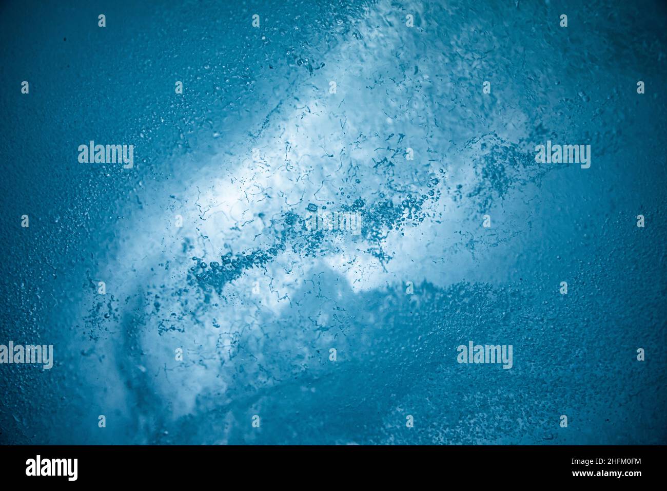 bulles d'air piégées à l'intérieur d'un glacier Banque D'Images