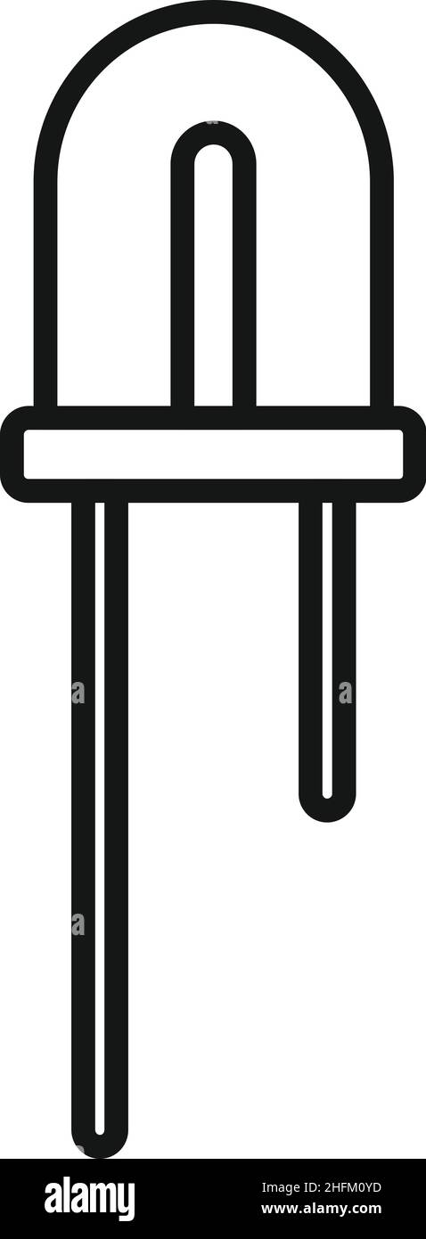 Vecteur de contour de l'icône d'indicateur de diode.Voyant LED.Composant électrique Illustration de Vecteur