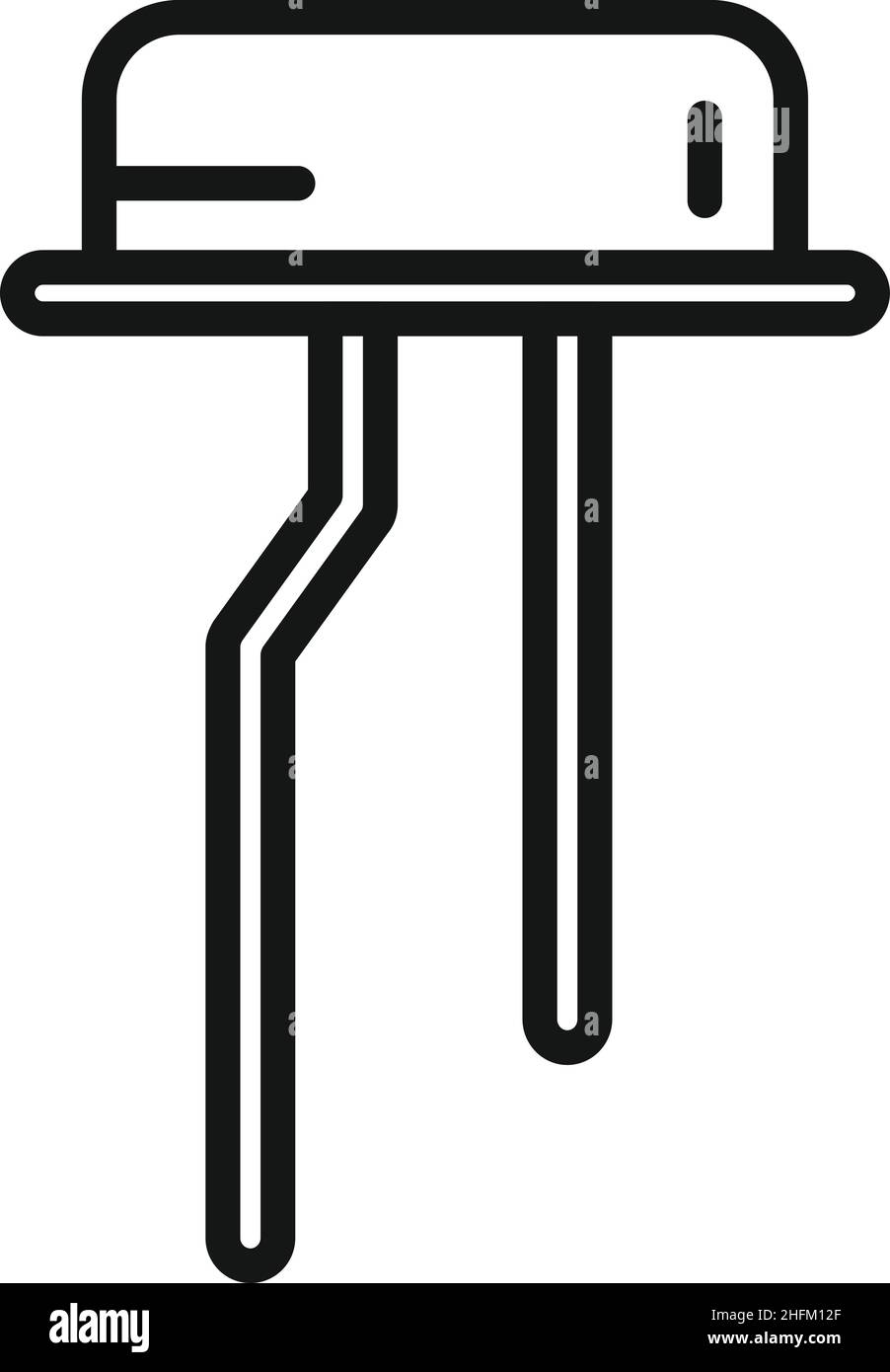 Vecteur de contour de l'icône de diode d'anode.Composant semi-conducteur.Alimentation de diode Illustration de Vecteur