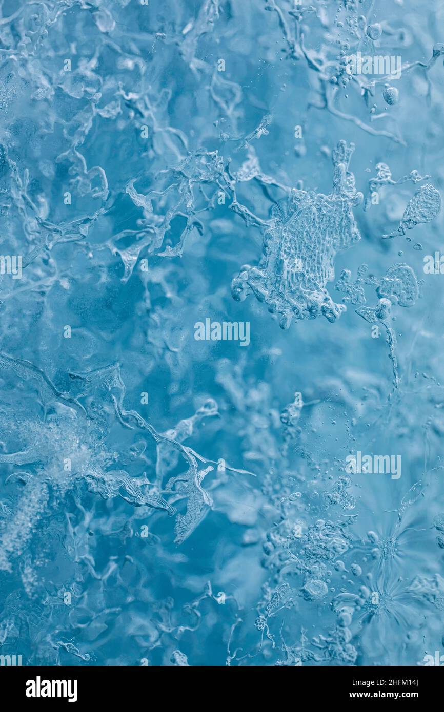 bulles d'air piégées à l'intérieur d'un glacier Banque D'Images