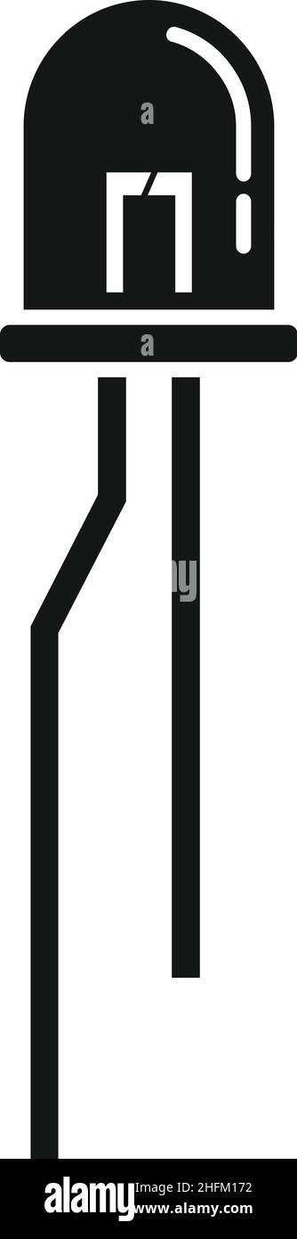 Diode LED icône vecteur simple.Semi-conducteur léger.Composant électrique Illustration de Vecteur