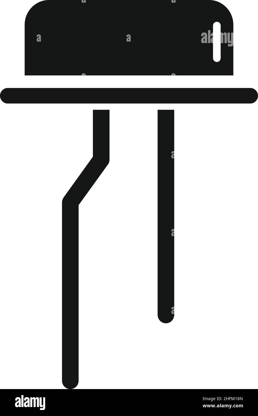 Icône de diode vecteur simple.Voyant LED.Composant semi-conducteur Illustration de Vecteur