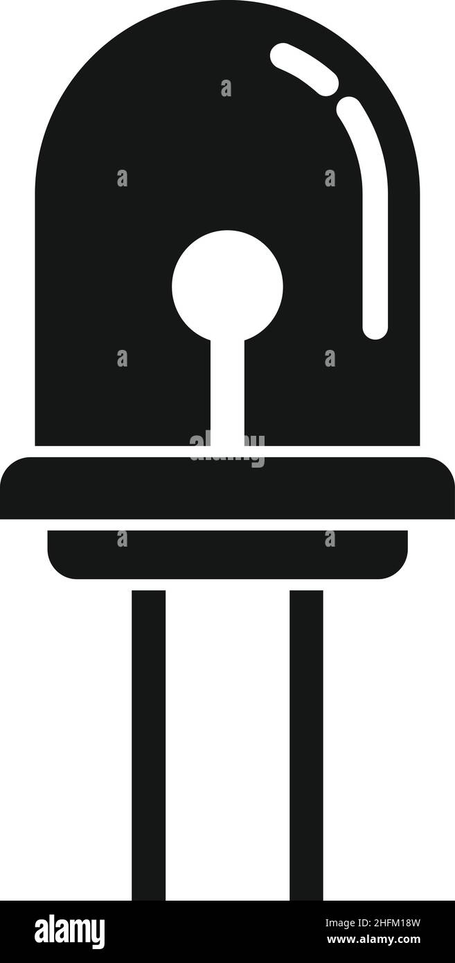 Icône de diode lumineuse vecteur simple.Composant d'ampoule.Alimentation électrique Illustration de Vecteur