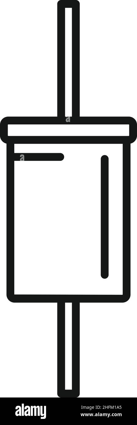 Vecteur de contour d'icône de diode de panneau.Lampe à semi-conducteurs.Puissance de résistance Illustration de Vecteur