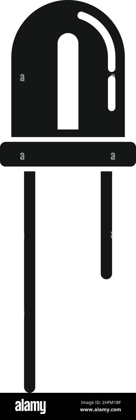 Diode lumineuse icône vecteur simple.Semi-conducteur LED.Composant électrique Illustration de Vecteur