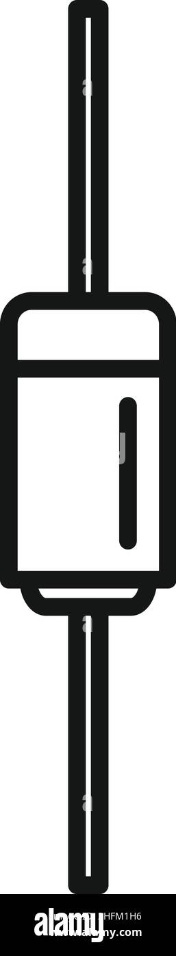 Vecteur de contour d'icône de diode lumineuse.Composant d'ampoule.Alimentation électrique Illustration de Vecteur