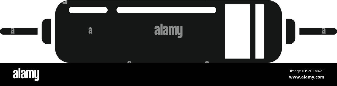 Icône de condensateur électronique vecteur simple.Résistance de composant.Résistance du circuit Illustration de Vecteur