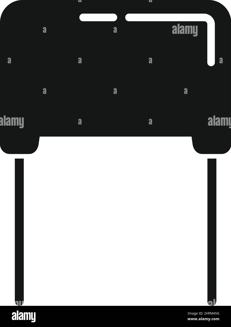 Icône de condensateur de courant vecteur simple.Résistance du circuit.Puce électronique Illustration de Vecteur