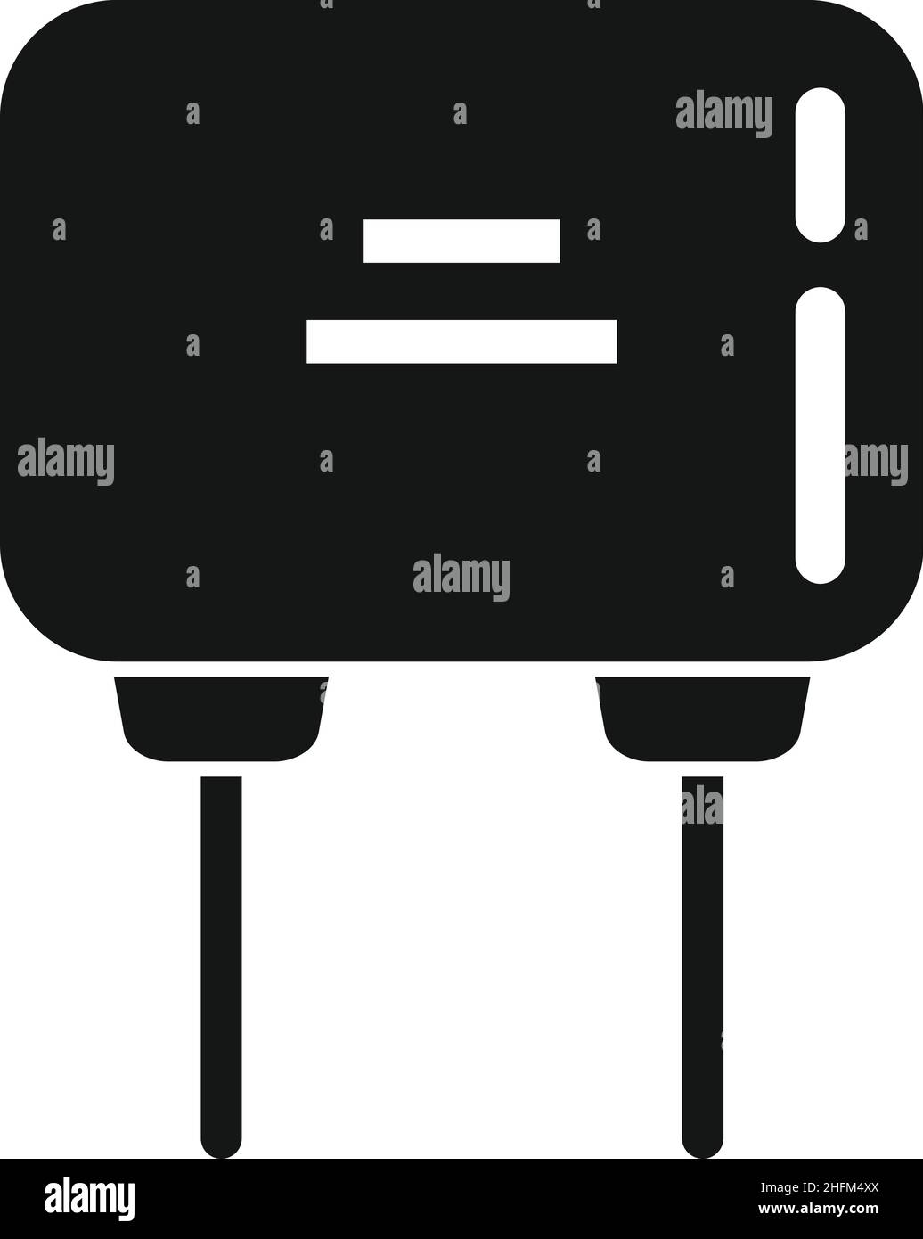 Icône de condensateur d'ordinateur vecteur simple.Résistance de composant.Puce de diode Illustration de Vecteur