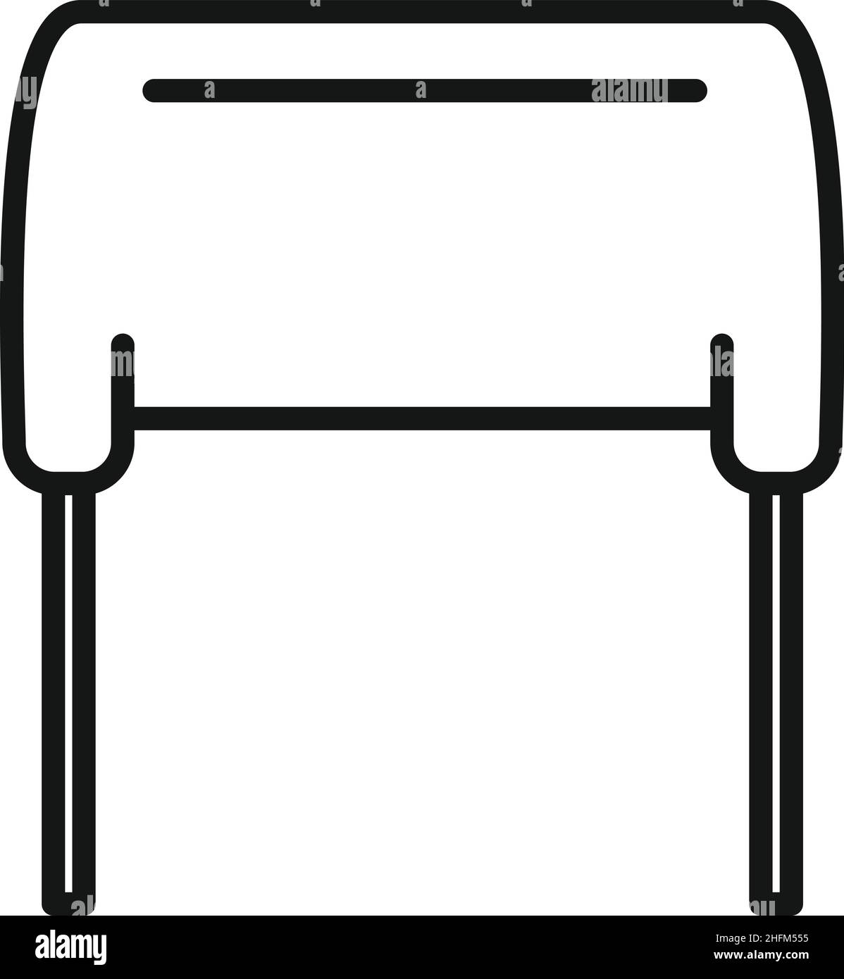 Vecteur de contour d'icône de condensateur de circuit.Résistance électrique.Puce de composant Illustration de Vecteur
