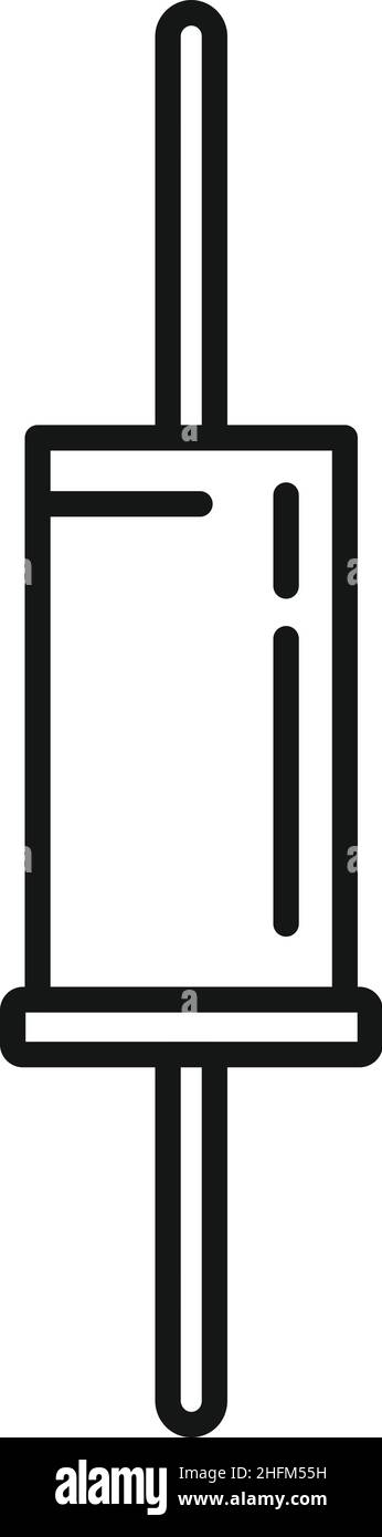 Vecteur de contour d'icône de condensateur de technologie.Résistance de composant.Courant céramique Illustration de Vecteur