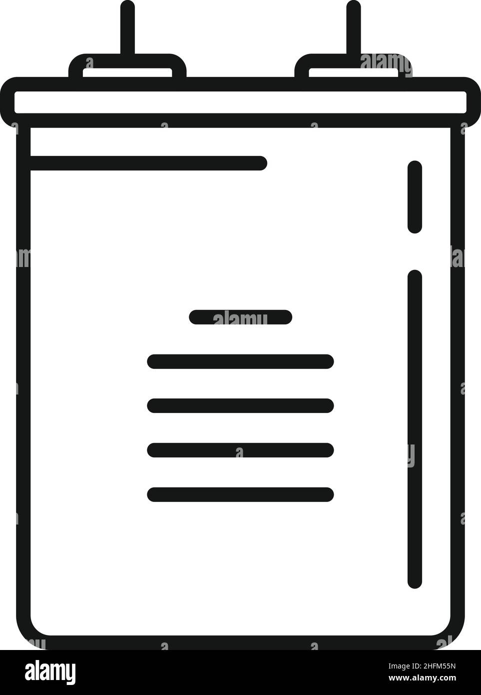 Vecteur de contour de l'icône de composant de condensateur.Résistance électrique.Circuit électronique Illustration de Vecteur
