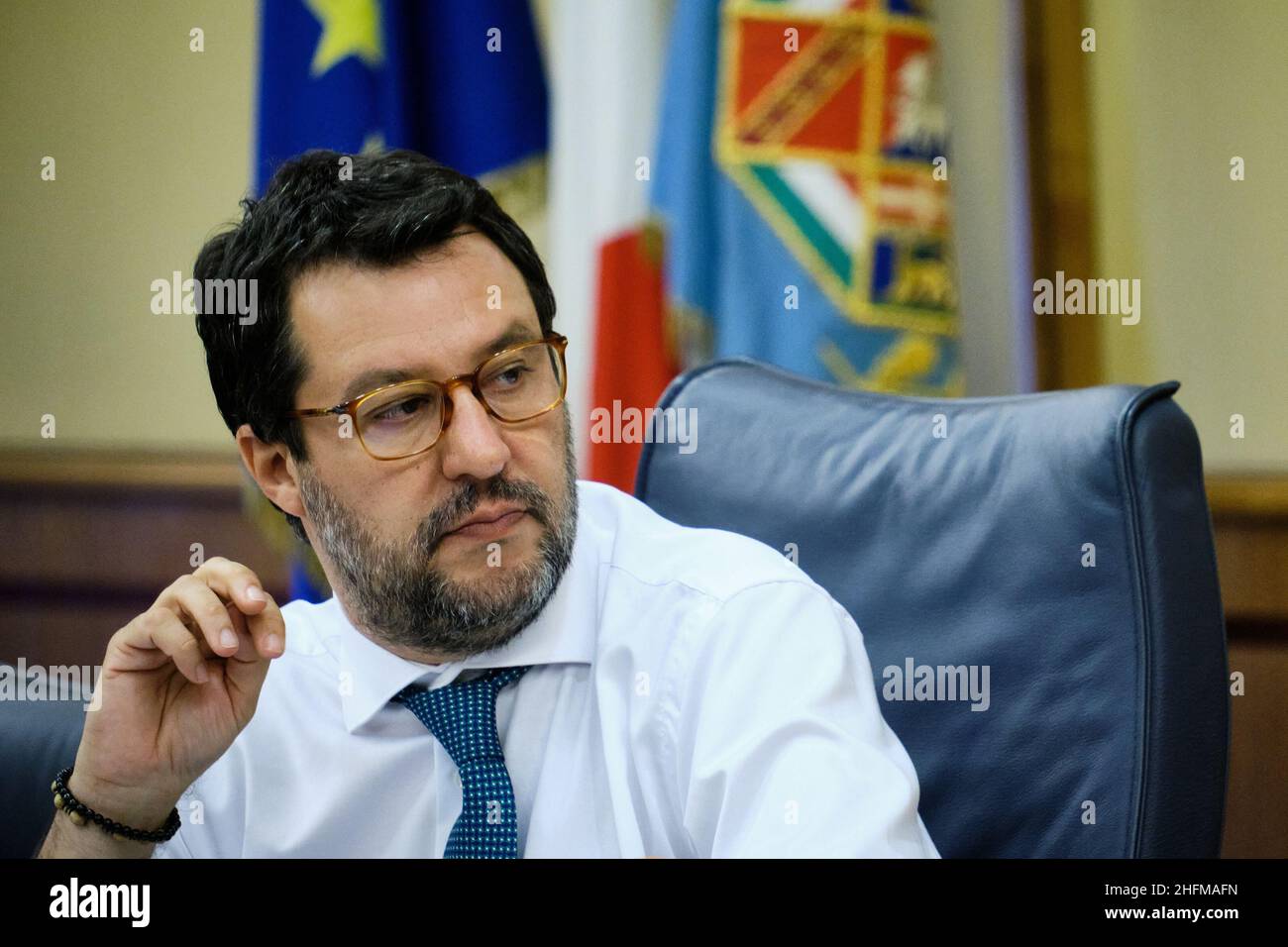 Mauro Scrobogna /Lapresse 18 juin 2020 et#xA0; Rome, Italie politique région du Latium - les politiques régionales Lega sur la photo: Matteo Salvini, lega Banque D'Images