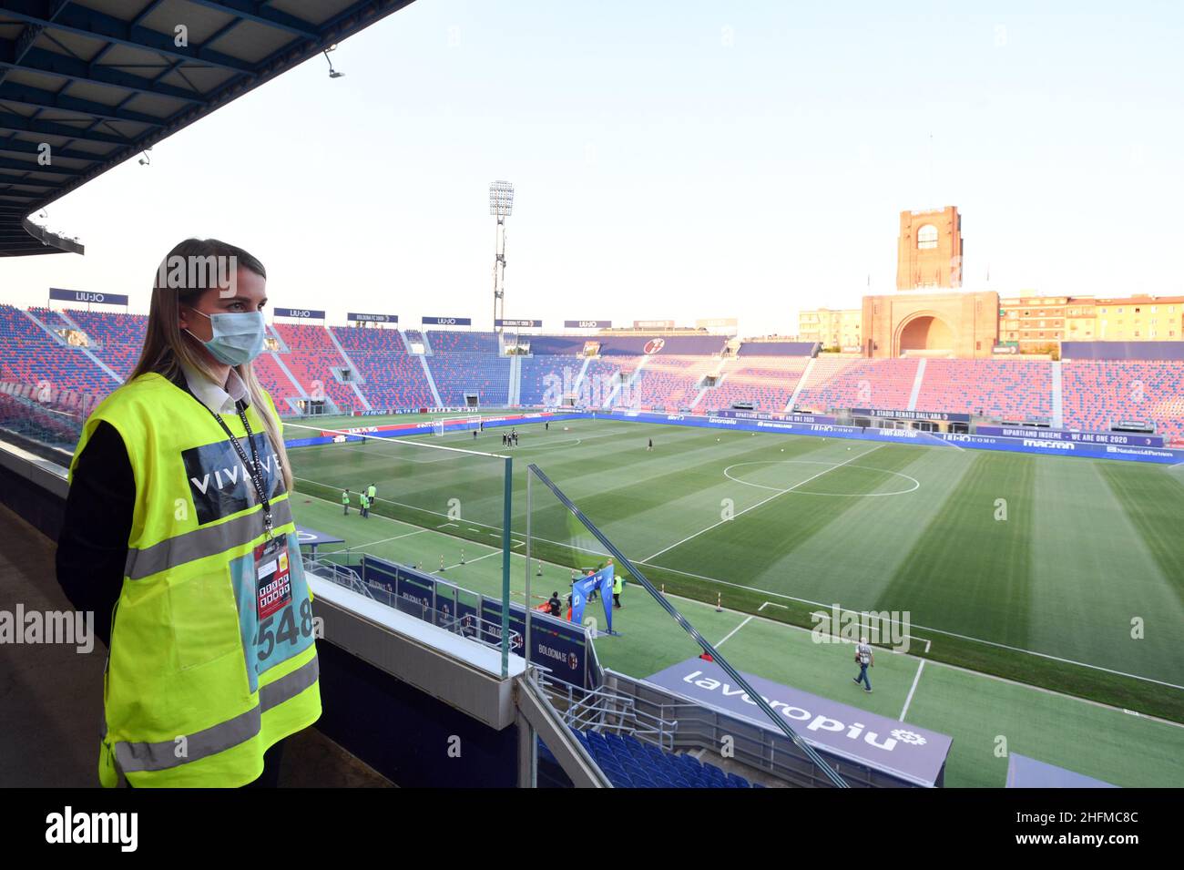 Massimo Paolone/Lapresse 22 juin 2020 Bologna, Italie football Bologna vs Juventus - Championnat italien de football League A TIM 2019/2020 - stade Renato Dall'Ara stade dans le pic: Une vue du stade Renato Dall Ara sans fans Banque D'Images