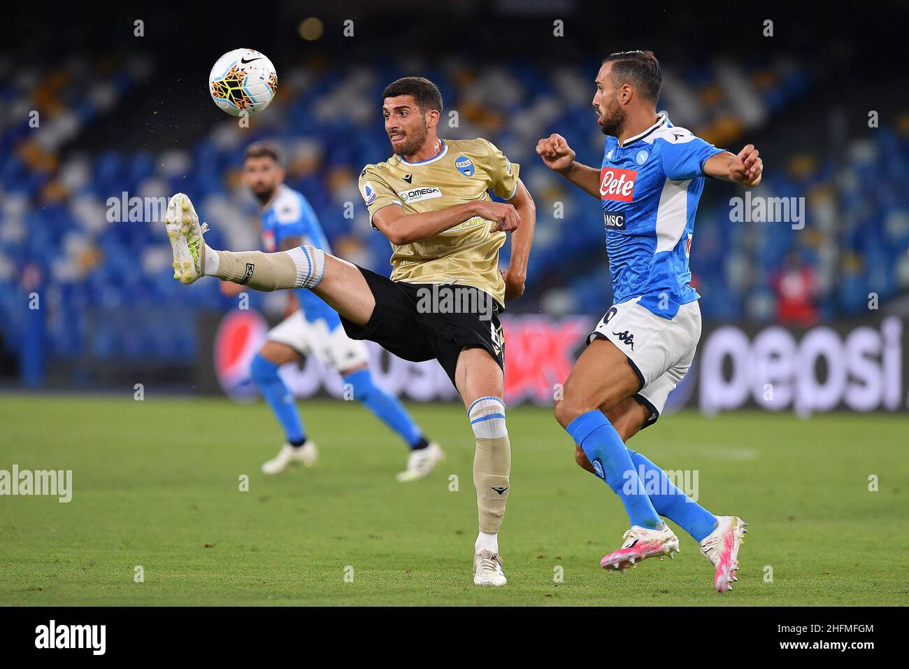 Cafaro/Lapresse 28 juin 2020 Naples, Italie sport football Napoli vs SPAL - Italien football Championship League A TIM 2019/2020 - San Paolo Stadium.Dans la photo: Mattia Valoti (S.P.A.L.) Banque D'Images