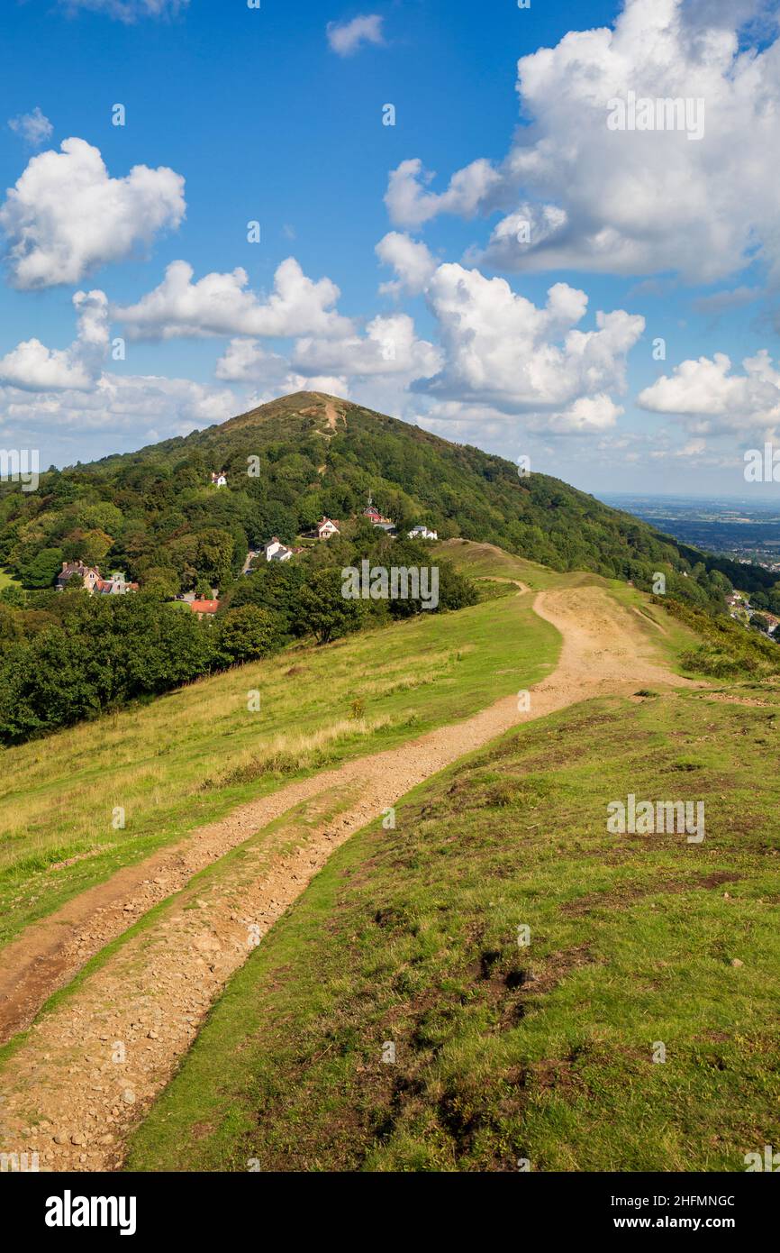 Balise de Worcestershire Persévérance Hill dans le collines de Malvern, Worcestershire, Angleterre. Banque D'Images