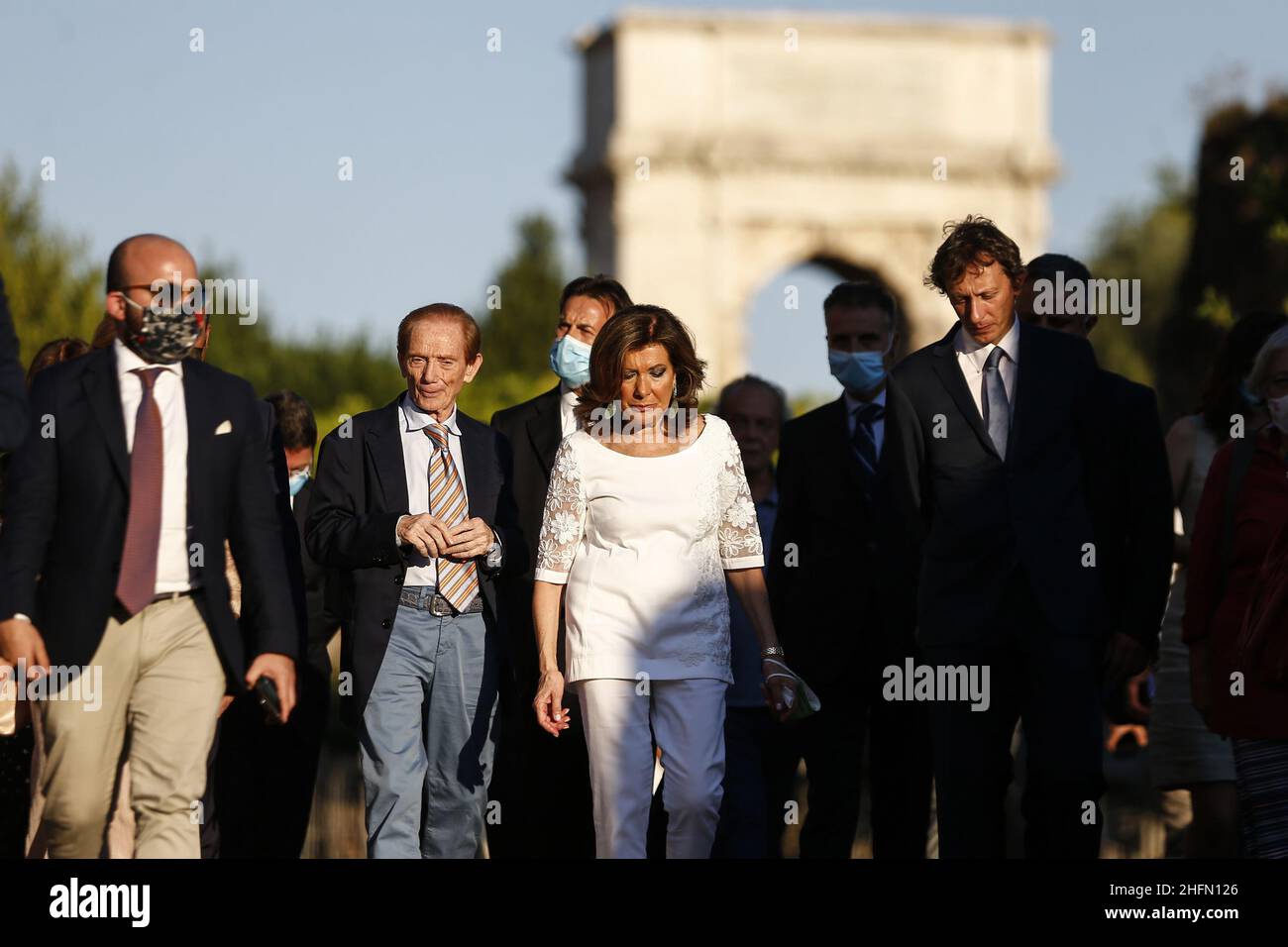 Cecilia Fabiano/Lapresse 21 juillet 2020 Rome (Italie) Actualités la Présidente du Sénat Maria Elisabetta Alberti Casellati visite le Forum romain et le Parc archéologique du Colisée sur le pic : Maria Elisabetta Alberti Casellati, Banque D'Images