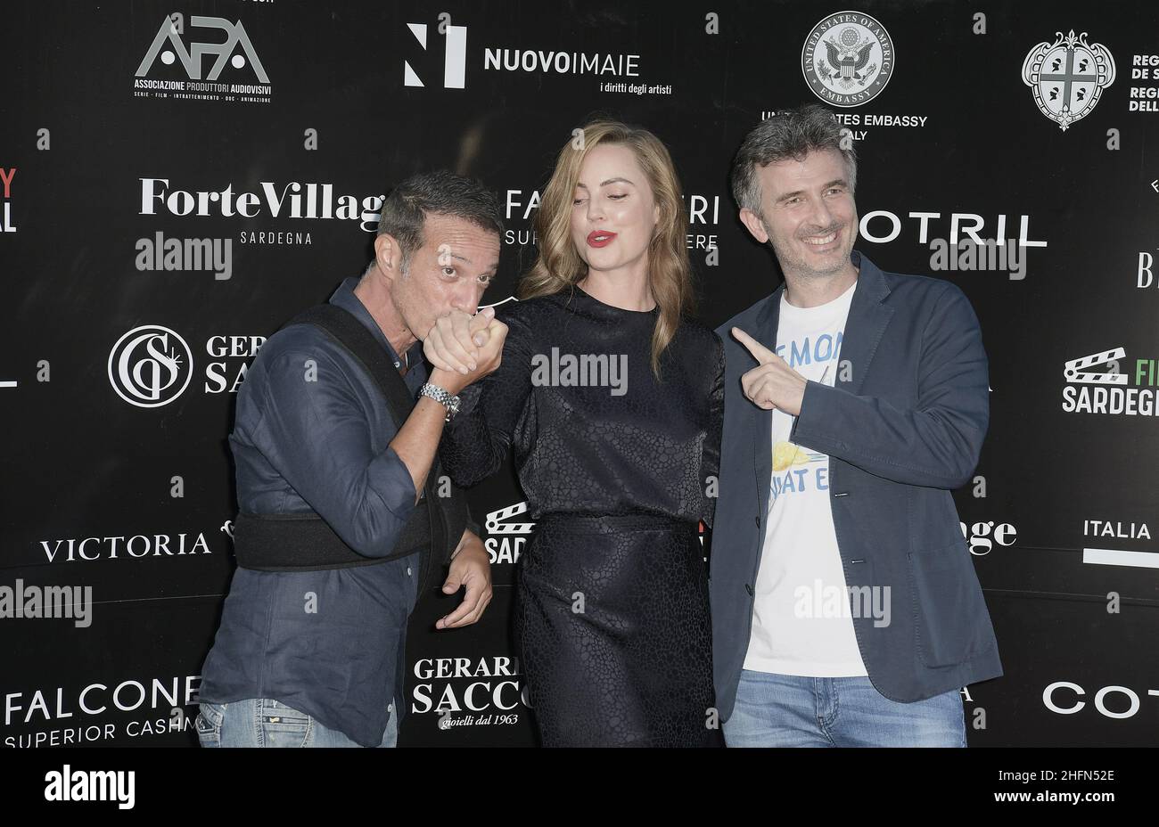 Appel "film Italie Sardegna Festival" - 3a edizione - jour 5.Nella foto: Salvatore Ficarra, Melissa George, Valentino Picone photo Lapresse - Fabio Ferrari 27 juillet 2020 Cagliari, Italie Entertainment appel photo "Filming Italy Sardegna Festival" - édition 3rd - jour 5.Sur le photo: Salvatore Ficarra, Melissa George, Valentino Picone Banque D'Images