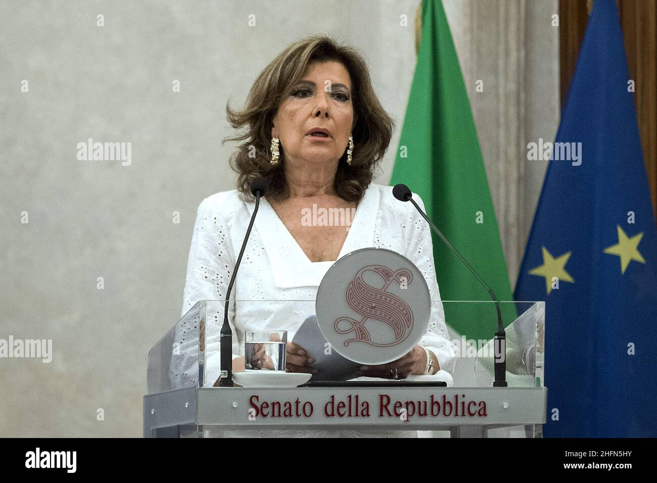 Roberto Monaldo / Lapresse 29-07-2020 Rome (Italie) Sénat - cérémonie du Fan au pic Maria Elisabetta Alberti Casellati Banque D'Images