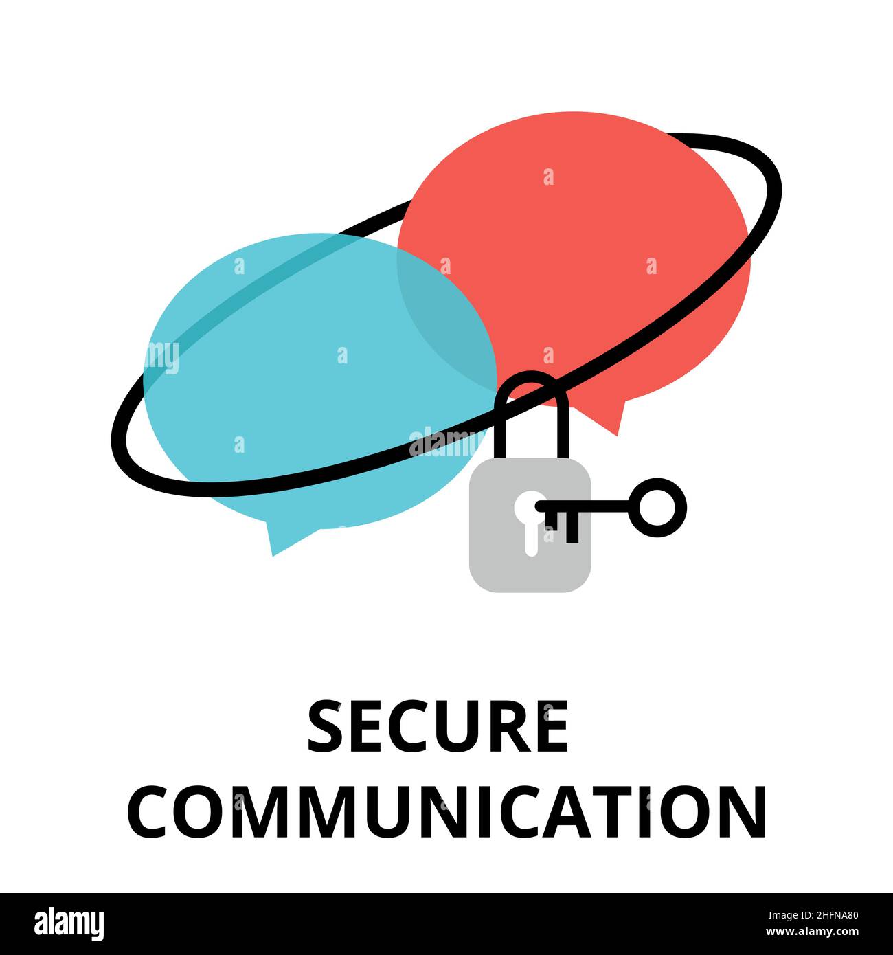 Illustration vectorielle moderne de conception plate, icône de communication sécurisée, pour le graphisme et la conception Web Illustration de Vecteur Illustration vectorielle moderne de conception plate, icône de communication sécurisée, pour le graphisme et la conception Web Illustration de Vecteur