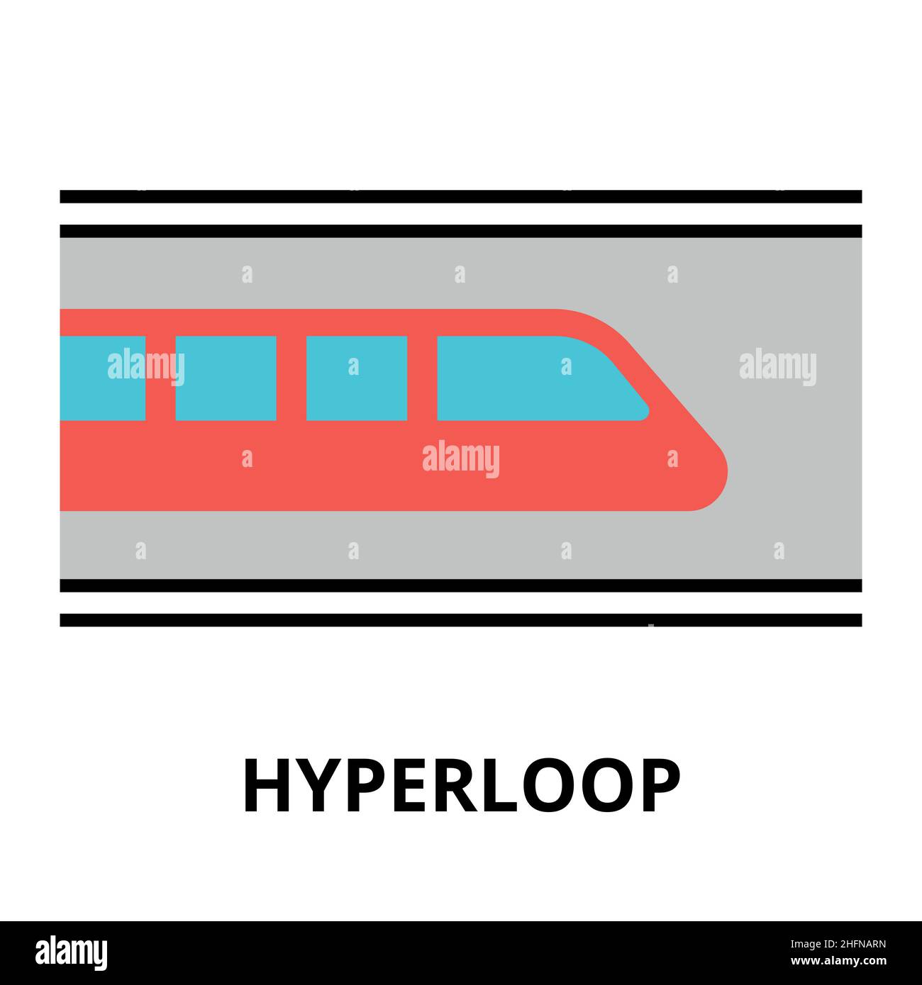 Icône moderne de ligne vectorielle plate modifiable de la technologie future - hyperloop, pour la conception graphique et web Illustration de Vecteur
