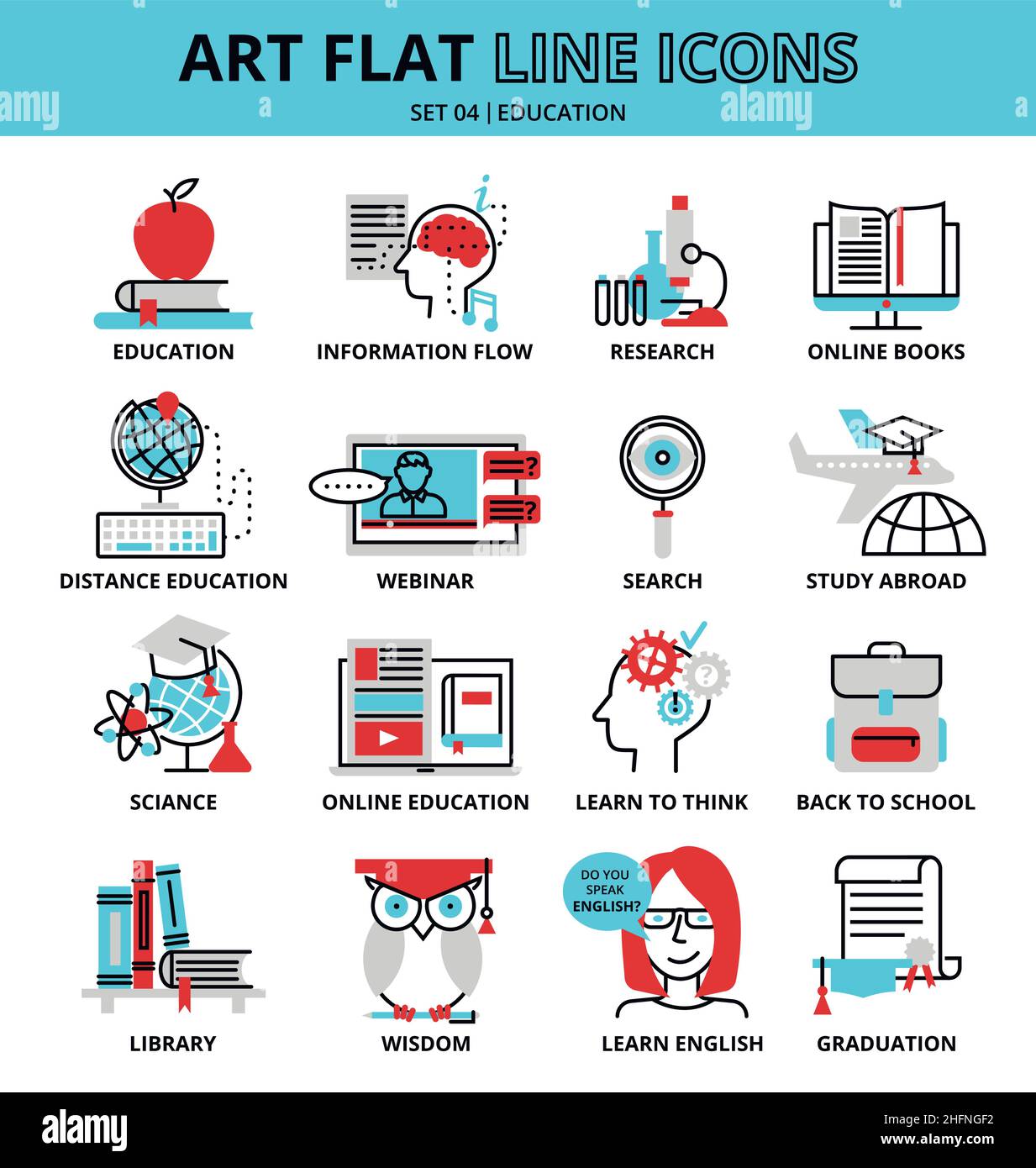 Ensemble d'icônes de formation, illustration vectorielle fine et plate, modifiable, pour la conception graphique et Web Illustration de Vecteur