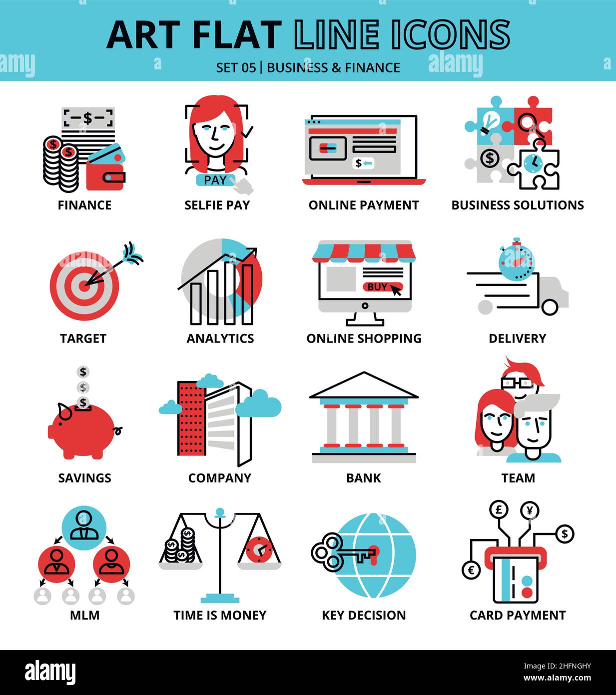 Illustration vectorielle de conception de ligne moderne et modifiable, ensemble d'icônes d'entreprise et de finance, pour la conception graphique et Web Illustration de Vecteur