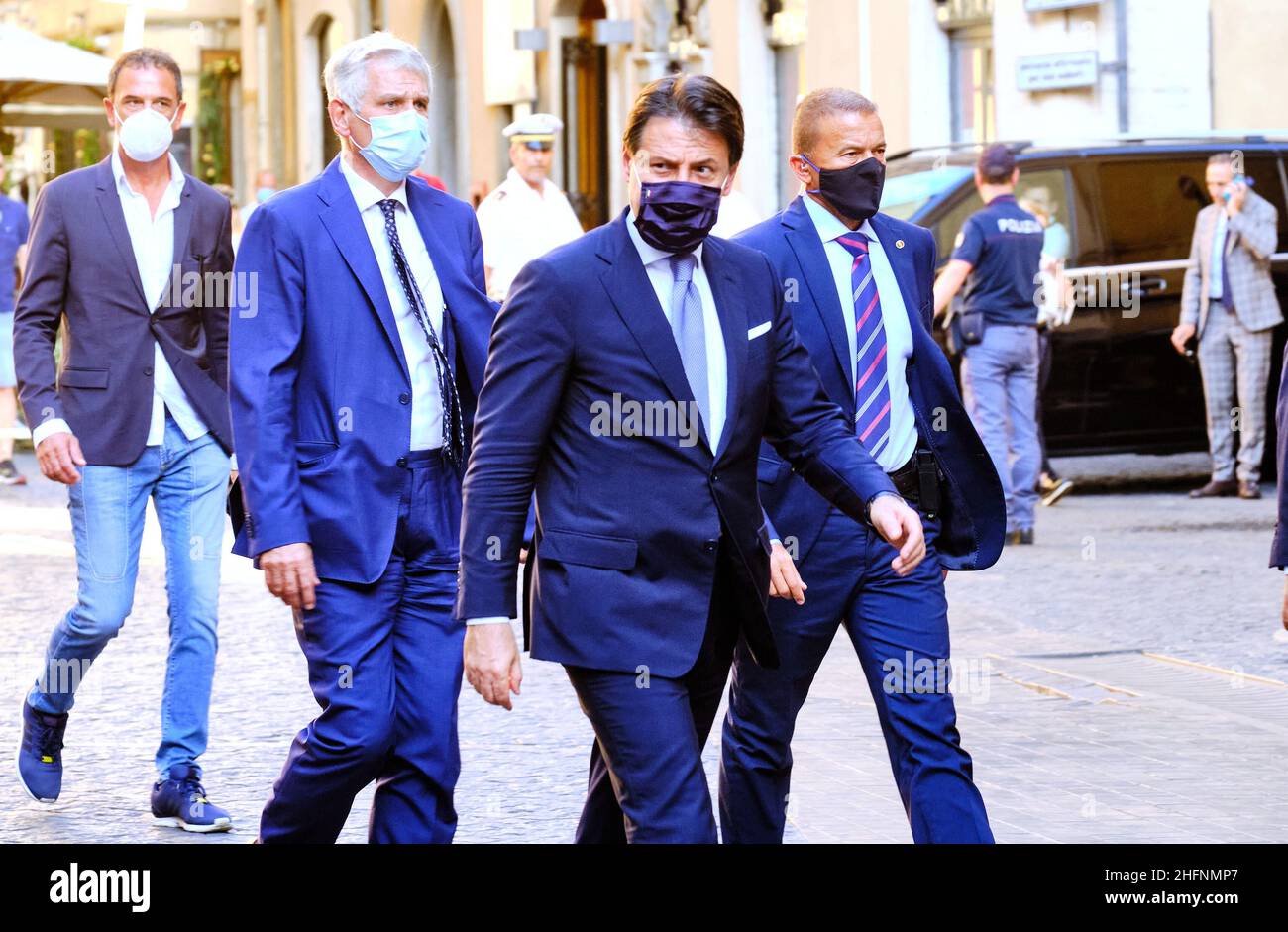 Mauro Scrobogna /Lapresse 09 septembre 2020 et#xA0; Rome, Italie politique Roadshow pacte pour les exportations dans la photo: Le Premier ministre Giuseppe Conte Banque D'Images