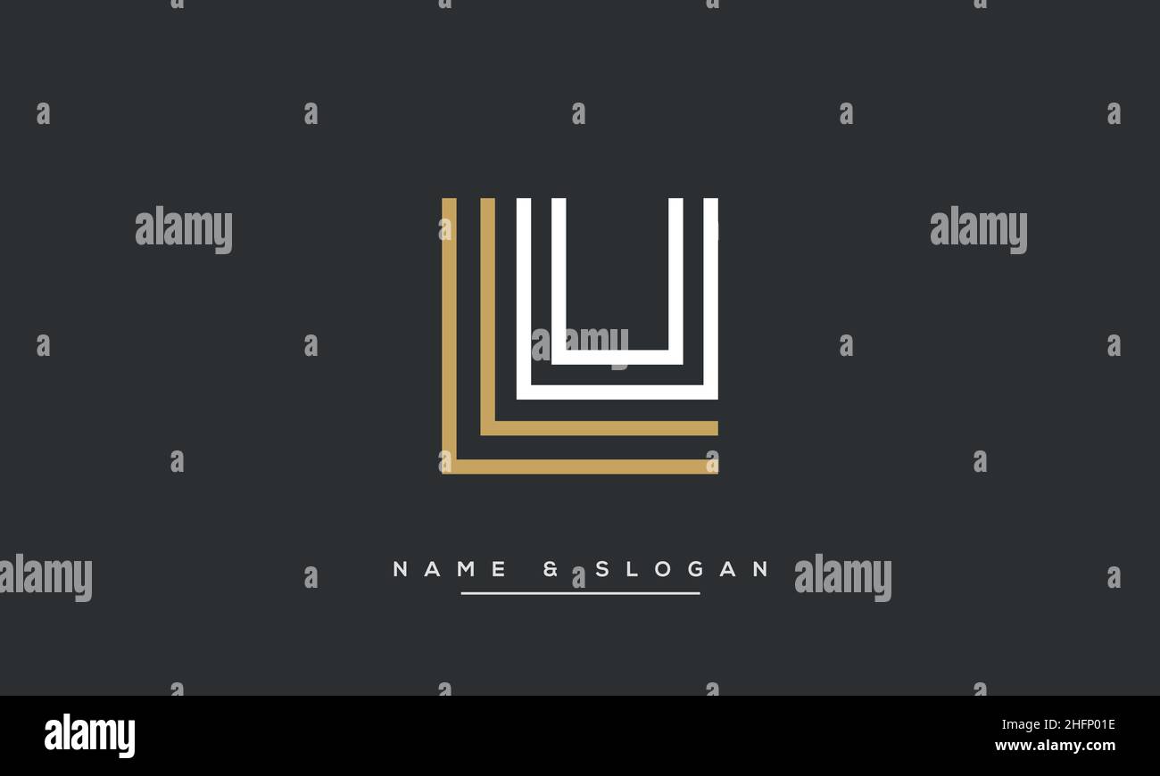 Lettre abstraite moderne LU, logo UL.Vecteur d'icône UL minimal, basé sur UL initial Illustration de Vecteur