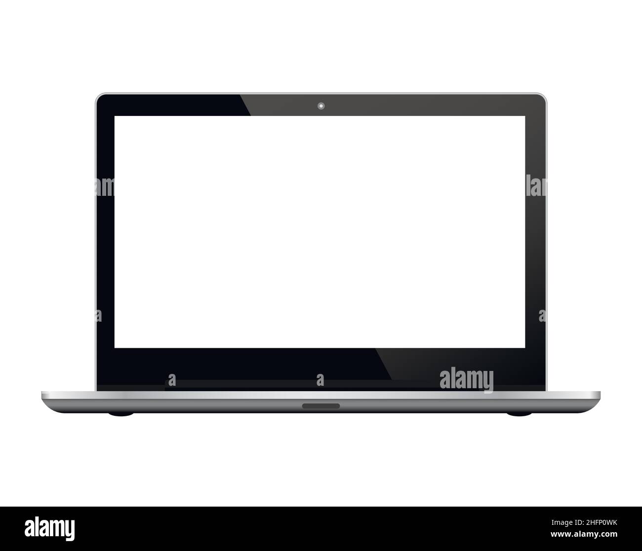 Ordinateur portable noir sur fond blanc.Illustration vectorielle réaliste, pour la conception graphique et Web Illustration de Vecteur