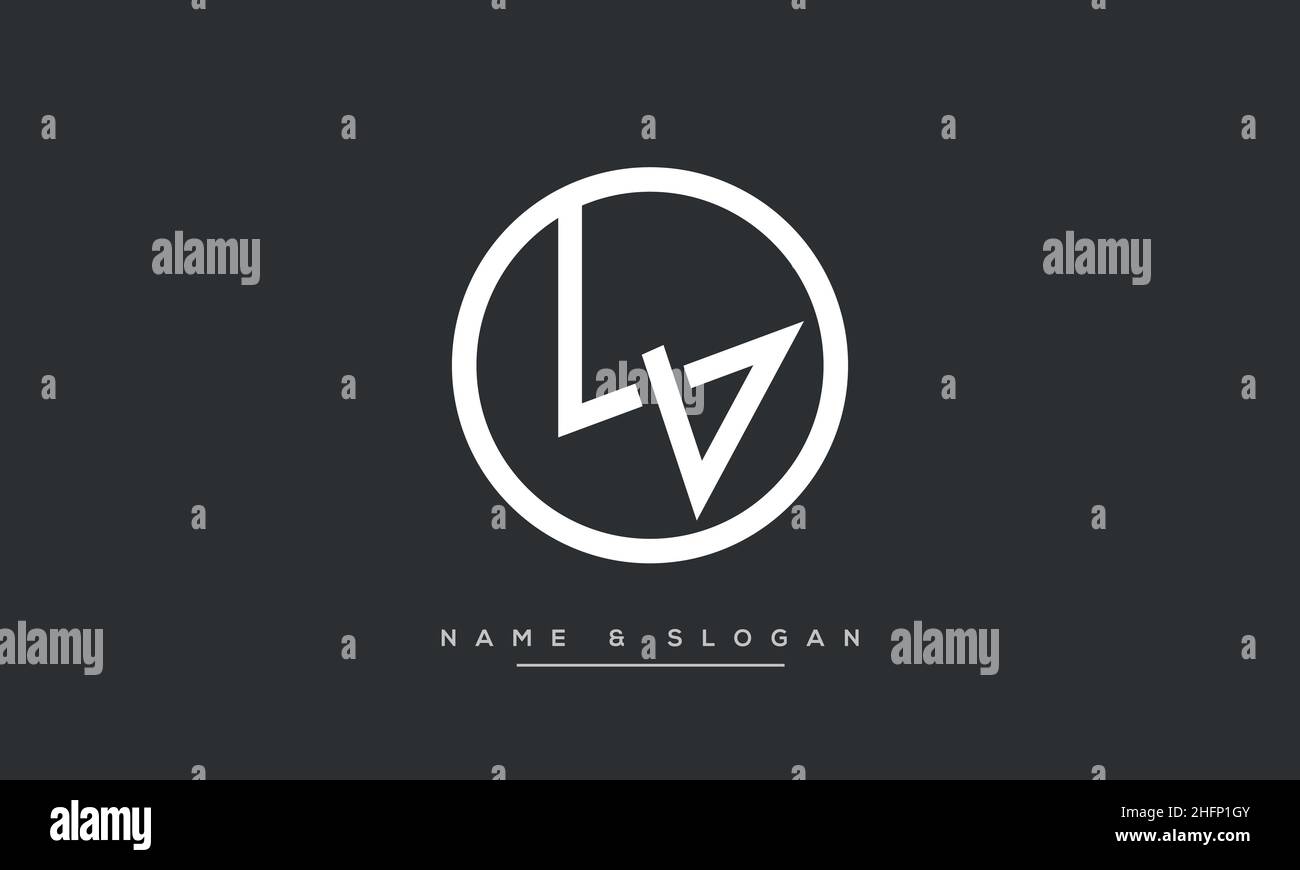 Lettre abstraite moderne LV, logo VL.Vecteur d'icône VG minimal, VL initial Illustration de Vecteur